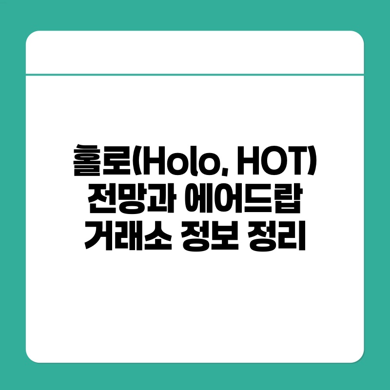 홀로Holo HOT 전망과 에어드랍 거래소 정보 정리.jpg